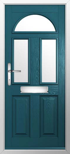 Conway 3 Glazed Solidor Composite Door in Peacock Blue