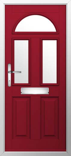 Conway 3 Glazed Solidor Composite Door in Ruby Red