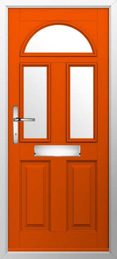 Conway 3 Glazed Solidor Composite Door in Tangerine