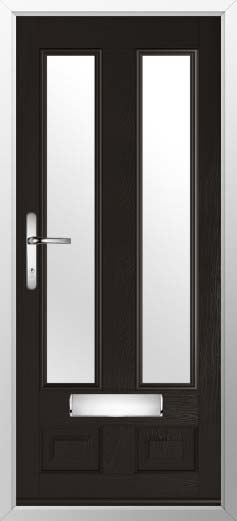 Edinburgh 2 Glazed Solidor Composite Door in Black Brown