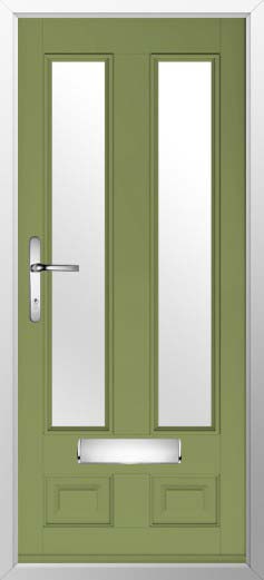 Edinburgh 2 Glazed Solidor Composite Door in Forest Green