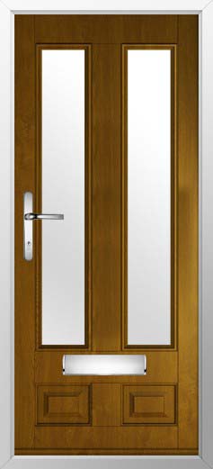 Edinburgh 2 Glazed Solidor Composite Door in Oak