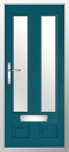 Edinburgh 2 Glazed Solidor Composite Door in Peacock Blue