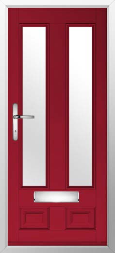 Edinburgh 2 Glazed Solidor Composite Door in Ruby Red
