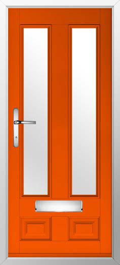 Edinburgh 2 Glazed Solidor Composite Door in Tangerine