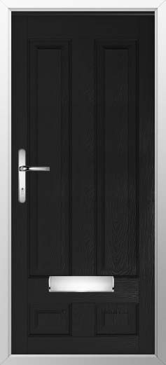 Edinburgh Solid Solidor Composite Door in Black