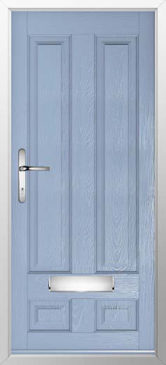 Edinburgh Solid Solidor Composite Door in Duck Egg Blue