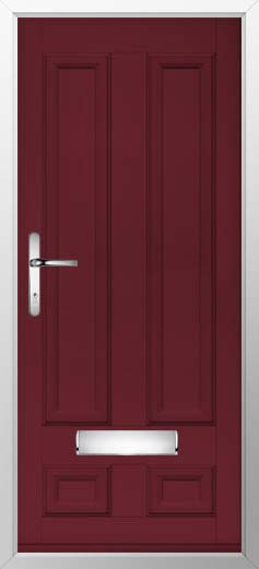 Edinburgh Solid Solidor Composite Door in Deep Merlot