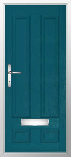 Edinburgh Solid Solidor Composite Door in Peacock Blue