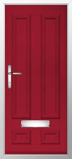 Edinburgh Solid Solidor Composite Door in Ruby Red