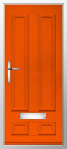 Edinburgh Solid Solidor Composite Door in Tangerine