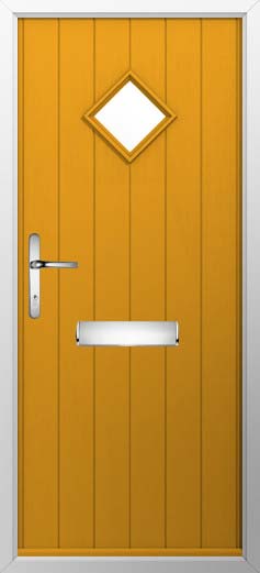 Flint 1 Glazed Solidor Composite Door in Amber Gold