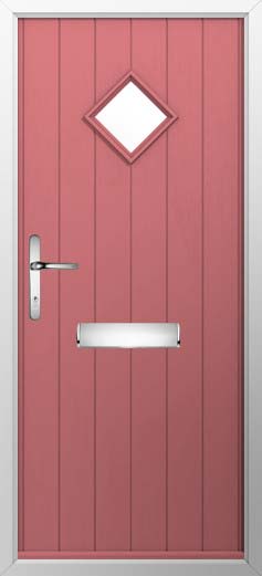 Flint 1 Glazed Solidor Composite Door in Antique Rose