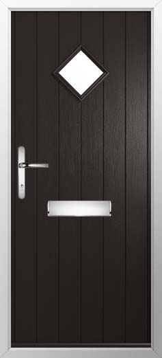 Flint 1 Glazed Solidor Composite Door in Black Brown