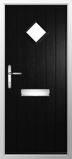 Flint 1 Glazed Solidor Composite Door in Black