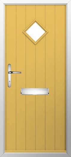 Flint 1 Glazed Solidor Composite Door in Buttercup Yellow