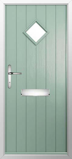 Flint 1 Glazed Solidor Composite Door in Chartwell Green