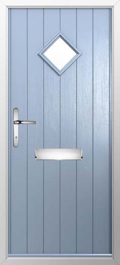 Flint 1 Glazed Solidor Composite Door in Duck Egg Blue