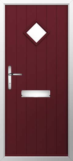 Flint 1 Glazed Solidor Composite Door in Deep Merlot