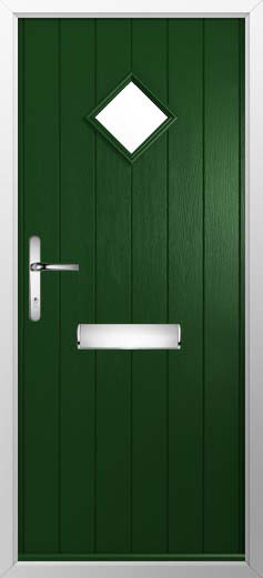 Flint 1 Glazed Solidor Composite Door in Green