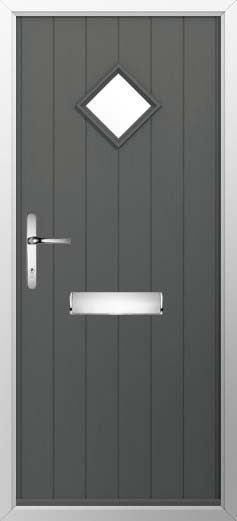 Flint 1 Glazed Solidor Composite Door in Granite Grey
