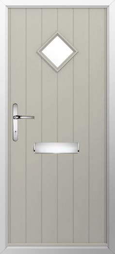 Flint 1 Glazed Solidor Composite Door in Pebble Grey