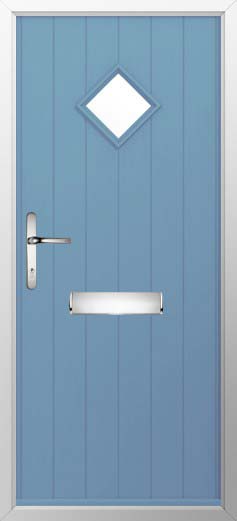 Flint 1 Glazed Solidor Composite Door in Pottery Blue