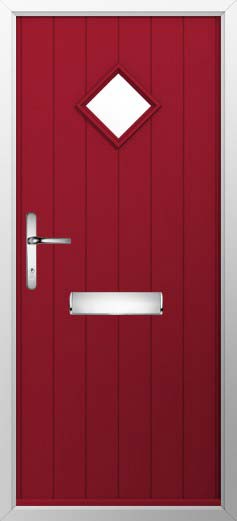 Flint 1 Glazed Solidor Composite Door in Ruby Red