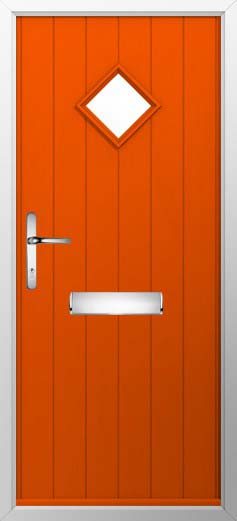 Flint 1 Glazed Solidor Composite Door in Tangerine
