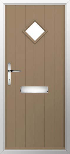 Flint 1 Glazed Solidor Composite Door in Truffle Brown