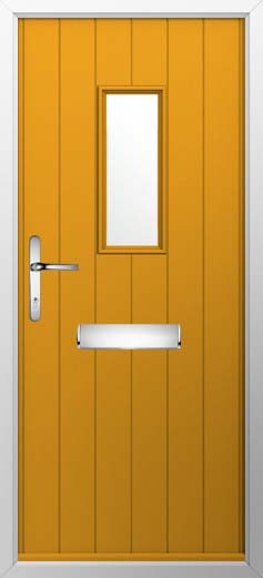 Flint 2 Glazed Solidor Composite Door in Amber Gold