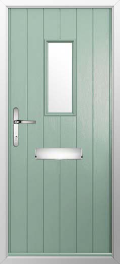 Flint 2 Glazed Solidor Composite Door in Chartwell Green