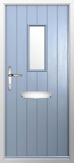 Flint 2 Glazed Solidor Composite Door in Duck Egg Blue