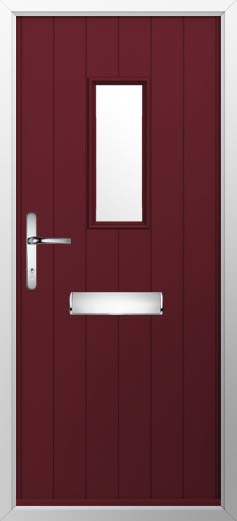 Flint 2 Glazed Solidor Composite Door in Deep Merlot