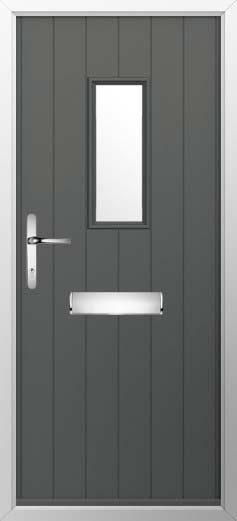 Flint 2 Glazed Solidor Composite Door in Granite Grey