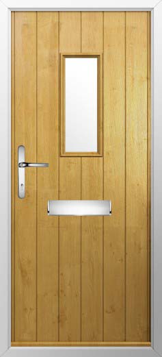 Flint 2 Glazed Solidor Composite Door in Irish Oak