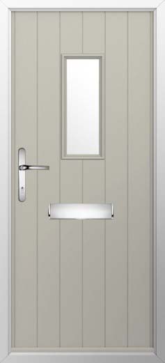 Flint 2 Glazed Solidor Composite Door in Pebble Grey