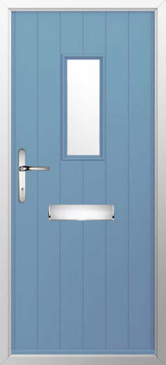 Flint 2 Glazed Solidor Composite Door in Pottery Blue