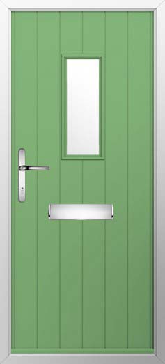 Flint 2 Glazed Solidor Composite Door in Pistachio Green