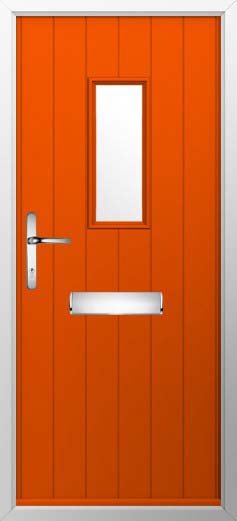 Flint 2 Glazed Solidor Composite Door in Tangerine