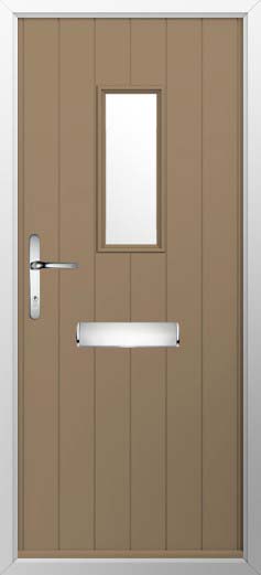 Flint 2 Glazed Solidor Composite Door in Truffle Brown
