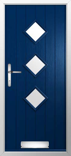 Flint 3 Glazed Solidor Composite Door in Blue