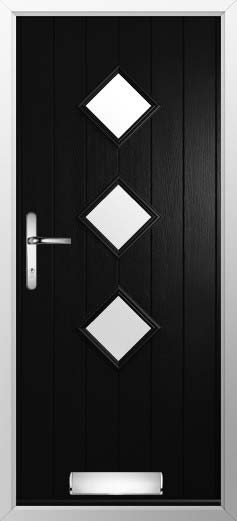 Flint 3 Glazed Solidor Composite Door in Black