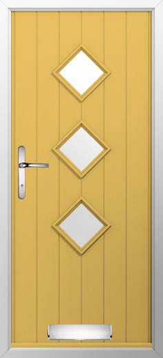 Flint 3 Glazed Solidor Composite Door in Buttercup Yellow