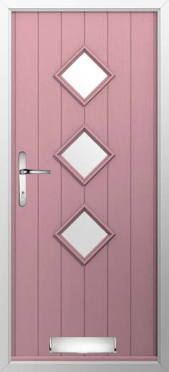 Flint 3 Glazed Solidor Composite Door in Champagne Blush