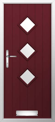 Flint 3 Glazed Solidor Composite Door in Deep Merlot