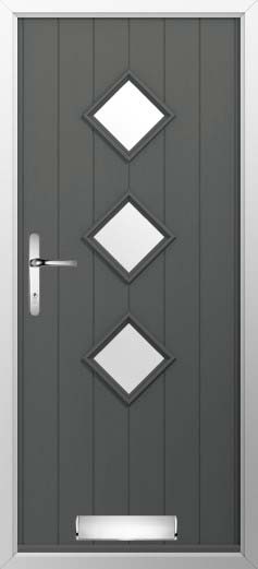 Flint 3 Glazed Solidor Composite Door in Granite Grey