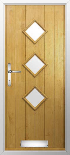 Flint 3 Glazed Solidor Composite Door in Irish Oak