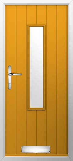 Flint 5 Glazed Solidor Composite Door in Amber Gold