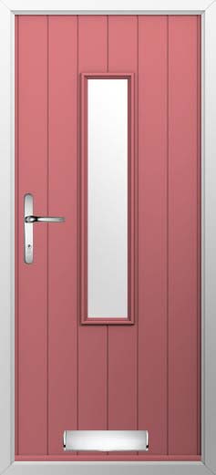 Flint 5 Glazed Solidor Composite Door in Antique Rose
